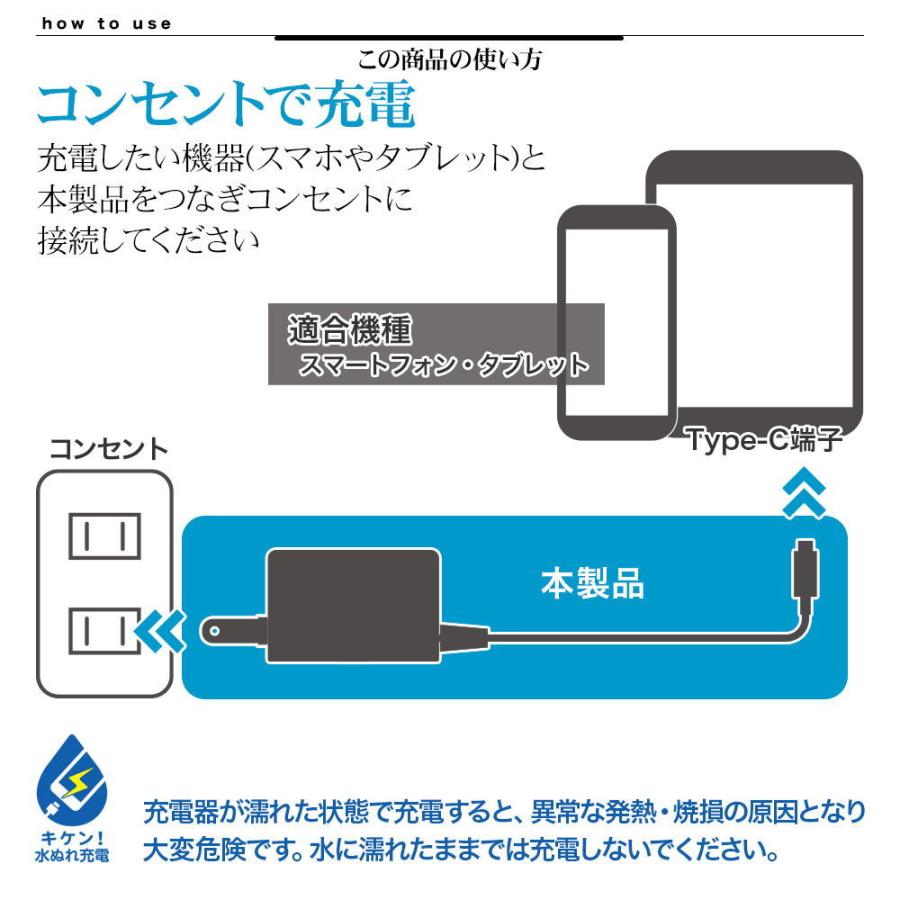 ラスタバナナ スマートフォン・タブレット用AC充電器 Type-Cケーブル一体型 2.4A出力 3m(ホワイト) R30ACC2A02WH 返品種別A｜joshin｜09