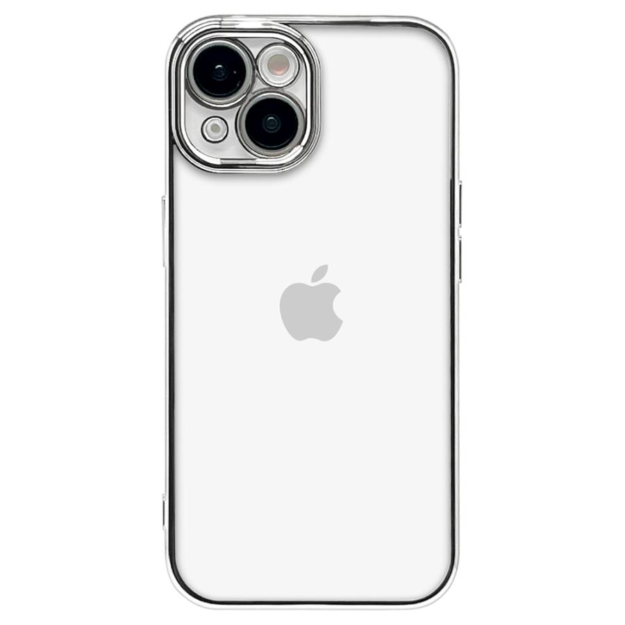 ラスタバナナ iPhone15(6.1inch/ 2眼)用 極限保護TPUメタルフレームケース ソフト(シルバー) 7594IP361TP 返品種別A｜joshin｜02