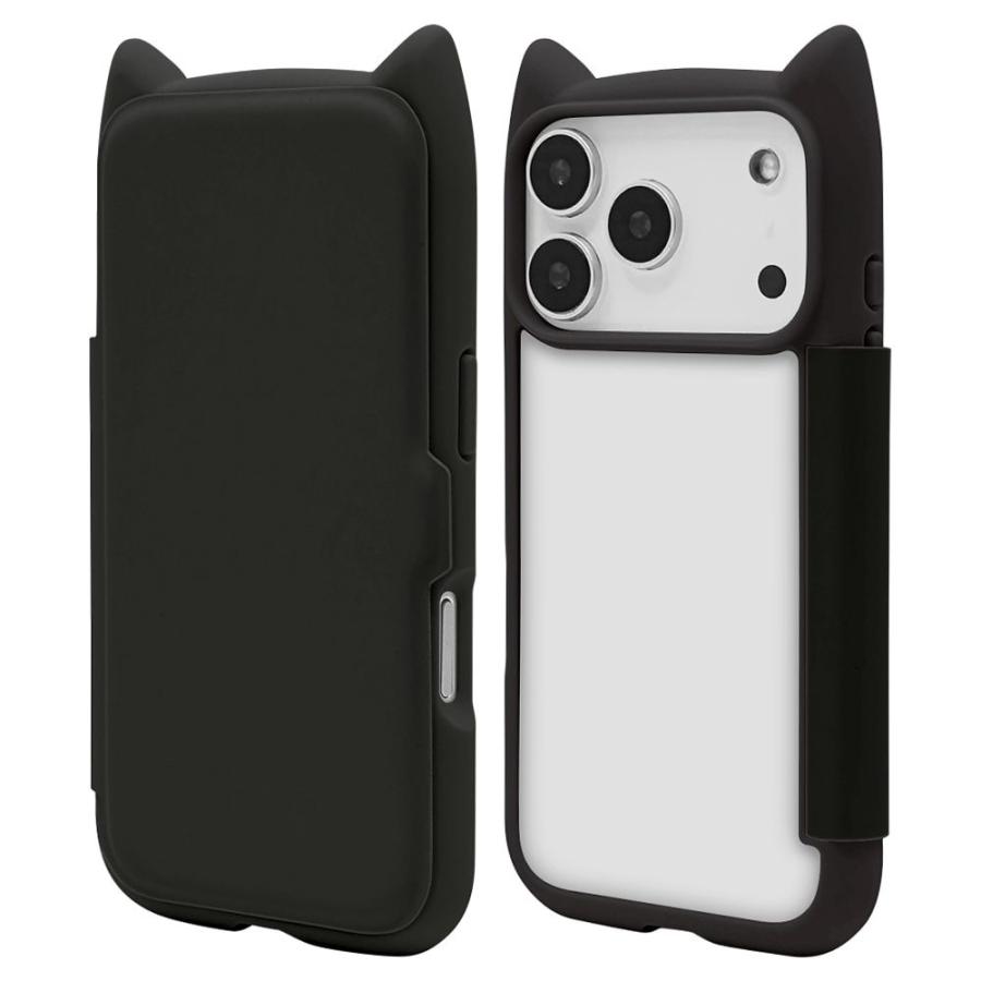 ラスタバナナ iPhone 17 Pro用 猫耳手帳ケース(ブラック