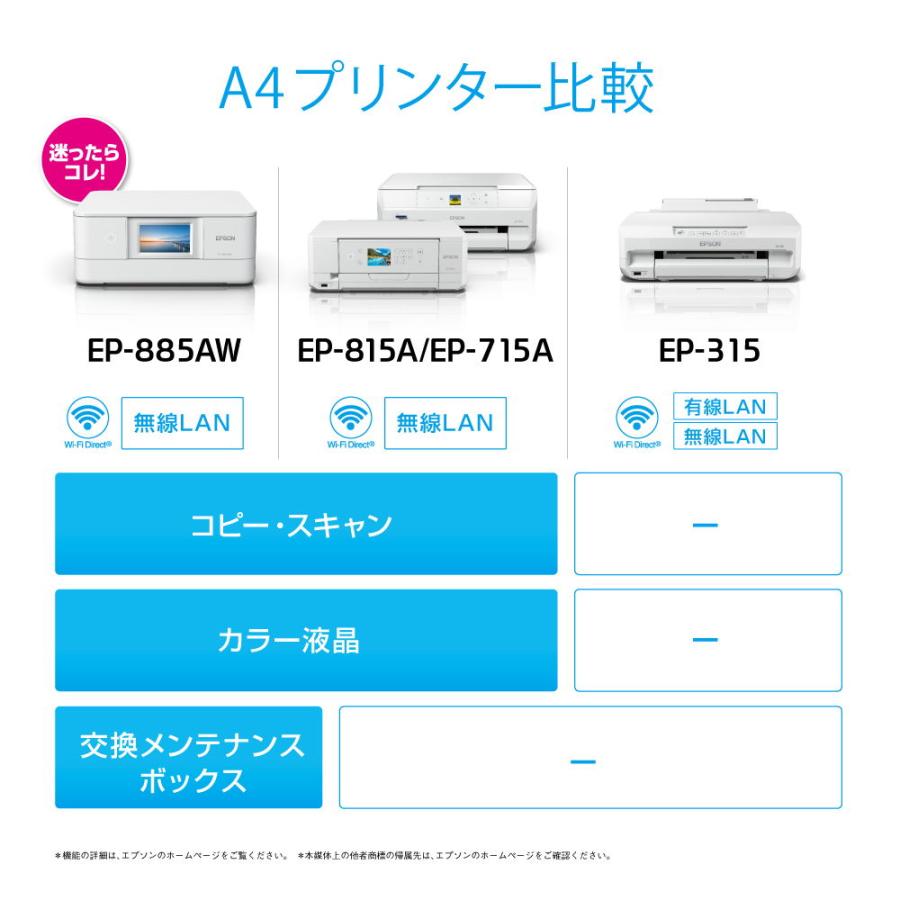 エプソン A4対応 インクジェットプリンター EPSON Colorio(カラリオ) EP-315 返品種別A｜joshin｜08