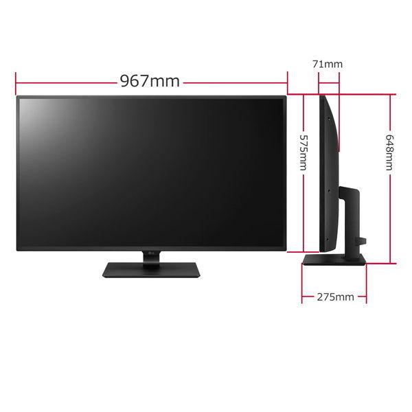 LG [42.5型 LG UltraFine Display 4K(3840×2160)/ノングレア/IPS/HDR/4PBP/PIP/USB Type-C/PD 60W/10W+10Wスピーカー/リモコン] 43UN700-BAJP 返品種別B｜joshin｜06