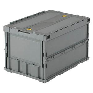 トラスコ中山 薄型折りたたみコンテナ 50L ロックフタ付(グレー) TRC50B GY 返品種別B の商品画像
