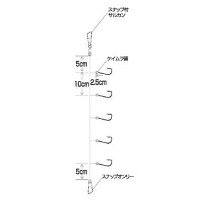 ハヤブサ 瞬貫わかさぎ 細地袖型 5本鈎 C215 2.5号 ハリス0.2号 返品種別A｜joshin｜02