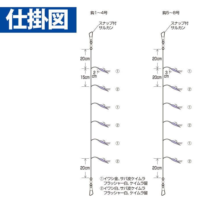 ハヤブサ イワシ専科 サバ皮 ケイムラスペシャル HS452 3号 ハリス0.8号 返品種別A｜joshin｜02