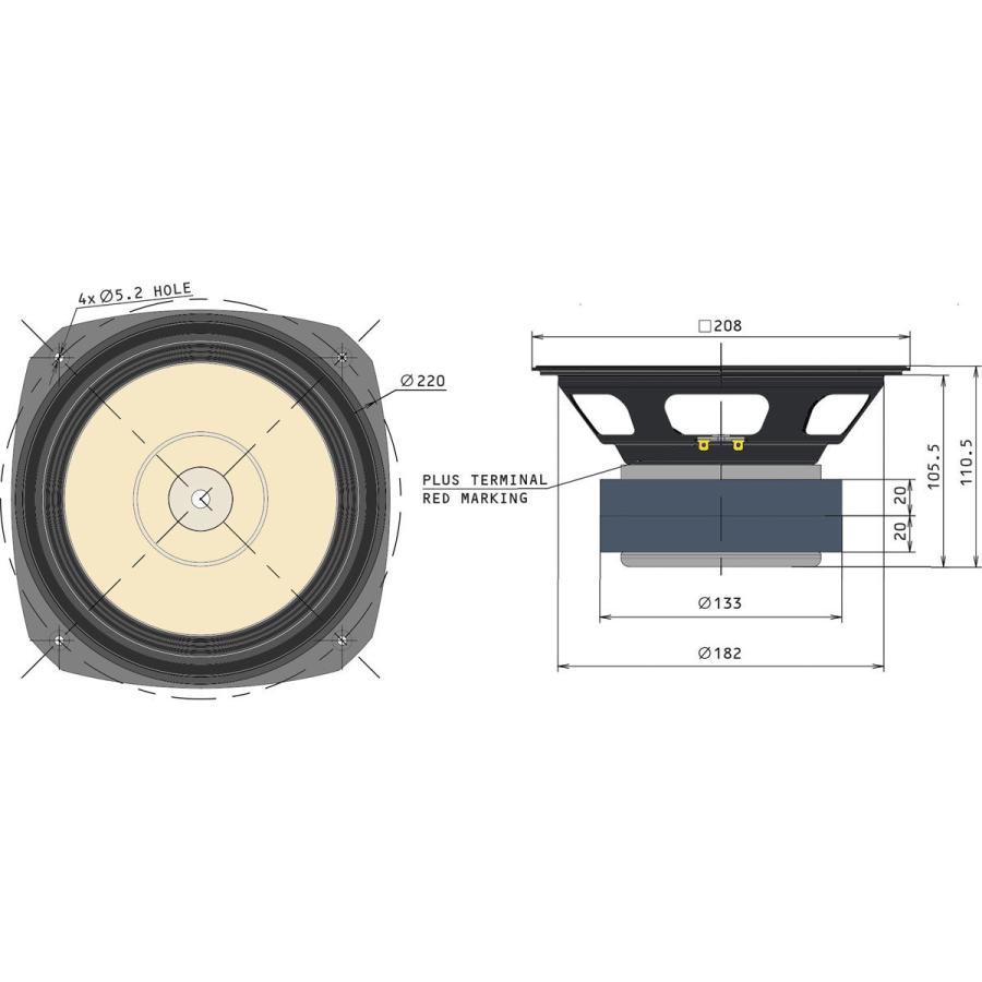 FOSTEX フォステクス 20cmフルレンジスピーカーユニット(1本 FOSTEX フォステクス 20cmフルレンジスピーカーユニット(1本