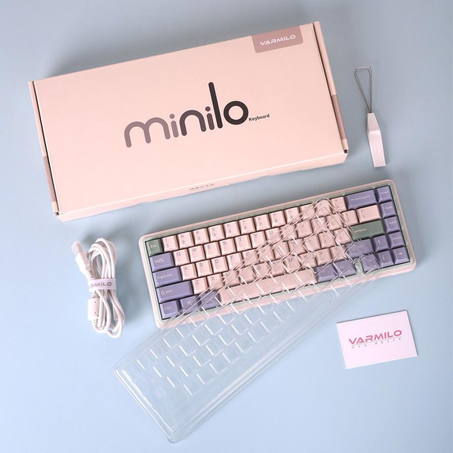 Varmilo メカニカルキーボード Minilo ミニロ Eucalyptus 67キー 英語配列 ホットスワップ シルバー軸  VXH67A046SILVER 返品種別A｜joshin｜09