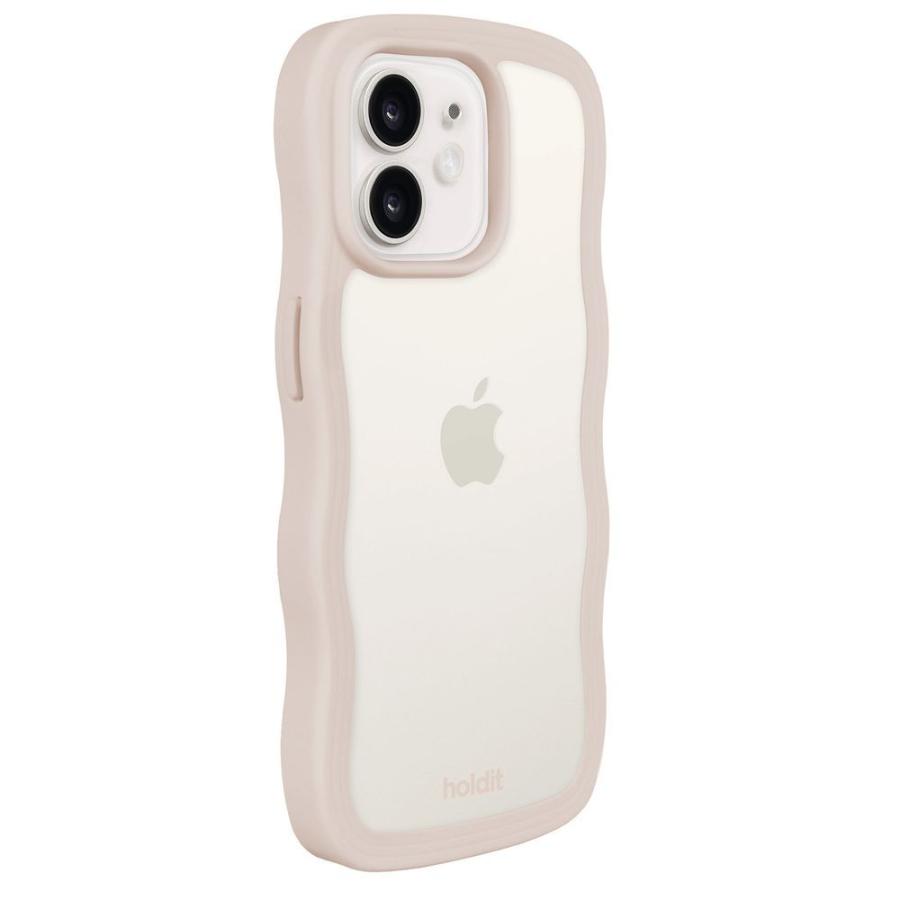 Holdit(ホールディット) iPhone 12/ 12 Pro用 Wavy Case 背面クリア耐衝撃 ハイブリッドケース(ミルクティベージュ/ クリア) 16232(HOLDIT) 返品種別A｜joshin｜03