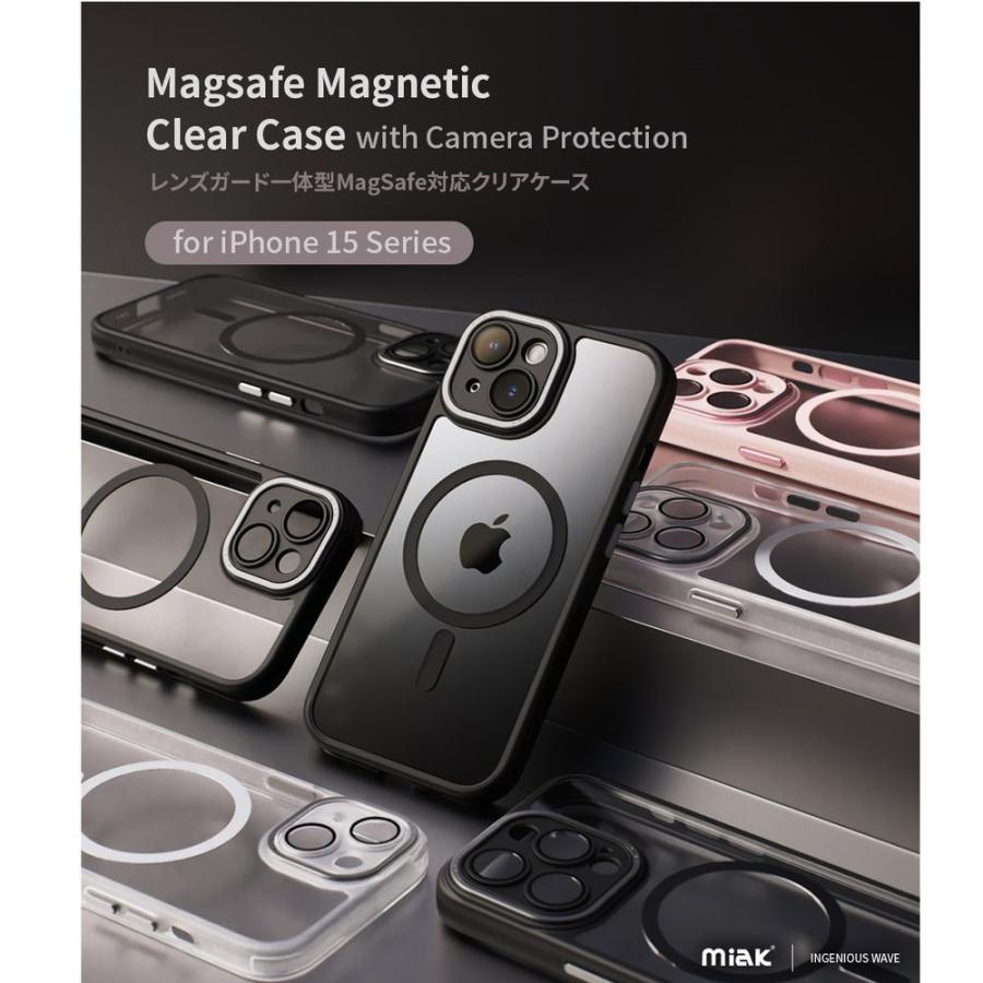 miak iPhone 15 Plus用 レンズガード一体型MagSafe対応クリアケース(ピンク) MA52199I15PL 返品種別A｜joshin｜04
