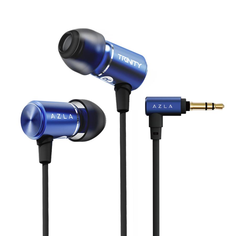 AZLA ダイナミック型カナルイヤホン(Blue)3.5mm 3極プラグ(L字
