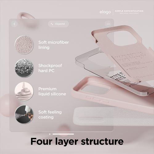 エラゴ iPhone15 Pro(6.1inch/ 3眼)用 耐衝撃ケース 傷/ 指紋防止 シリコン スリム サラサラ SILICONE CASE(ラブリーピンク) elago EL_IOPCSSCS3_PK 返品種別A｜joshin｜03