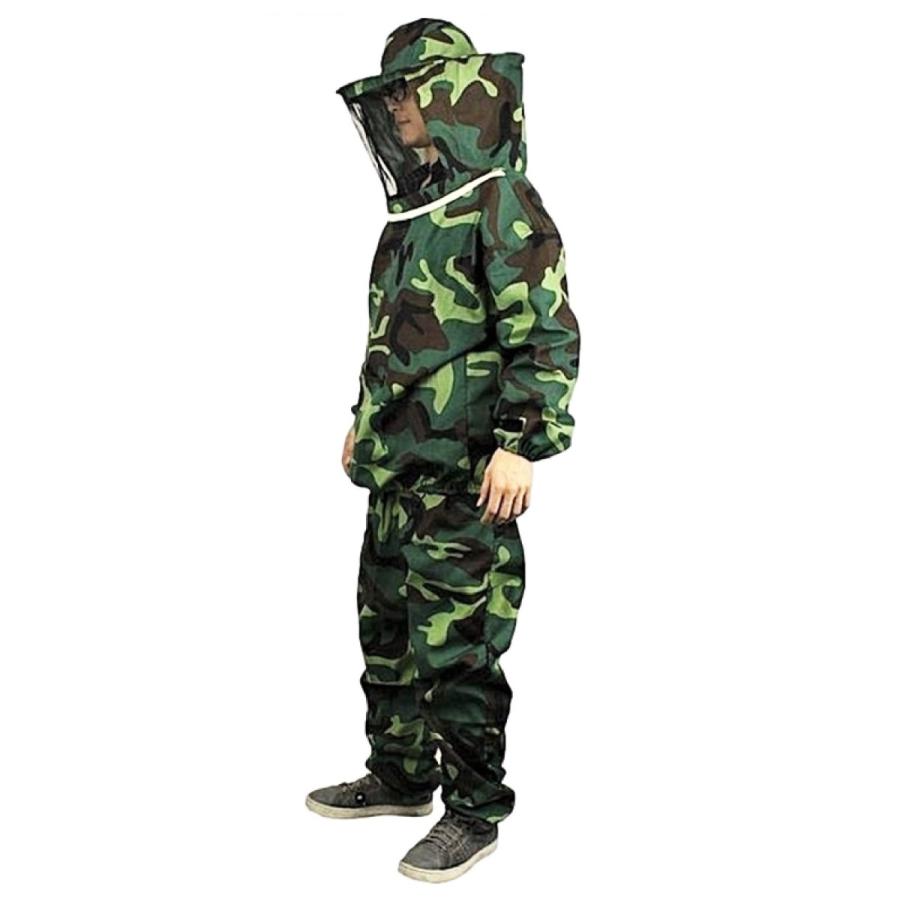 養蜂 防護服 上下 2点 セット 作業服 作業着 フェイスネット付 害虫 駆除 仕事 作業 業務用 蜂防護服 ミツバチ 養蜂着 （ホワイト / 迷彩） |  | 11