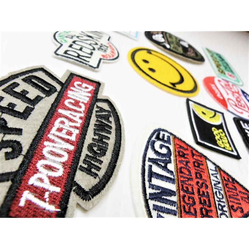 刺繍 ワッペン 10点 セット アメカジ ビンテージ スマイル くん