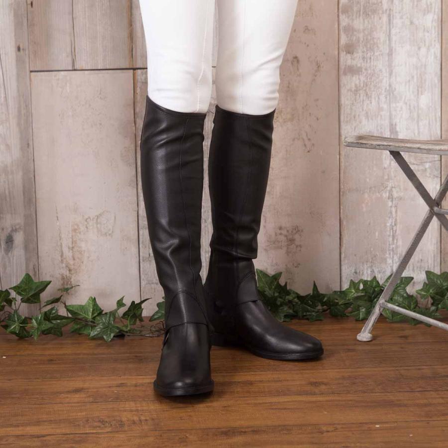 乗馬用品 BUSSE ソフト ハーフ チャップス ブラック 乗馬 馬具 : 乗馬 