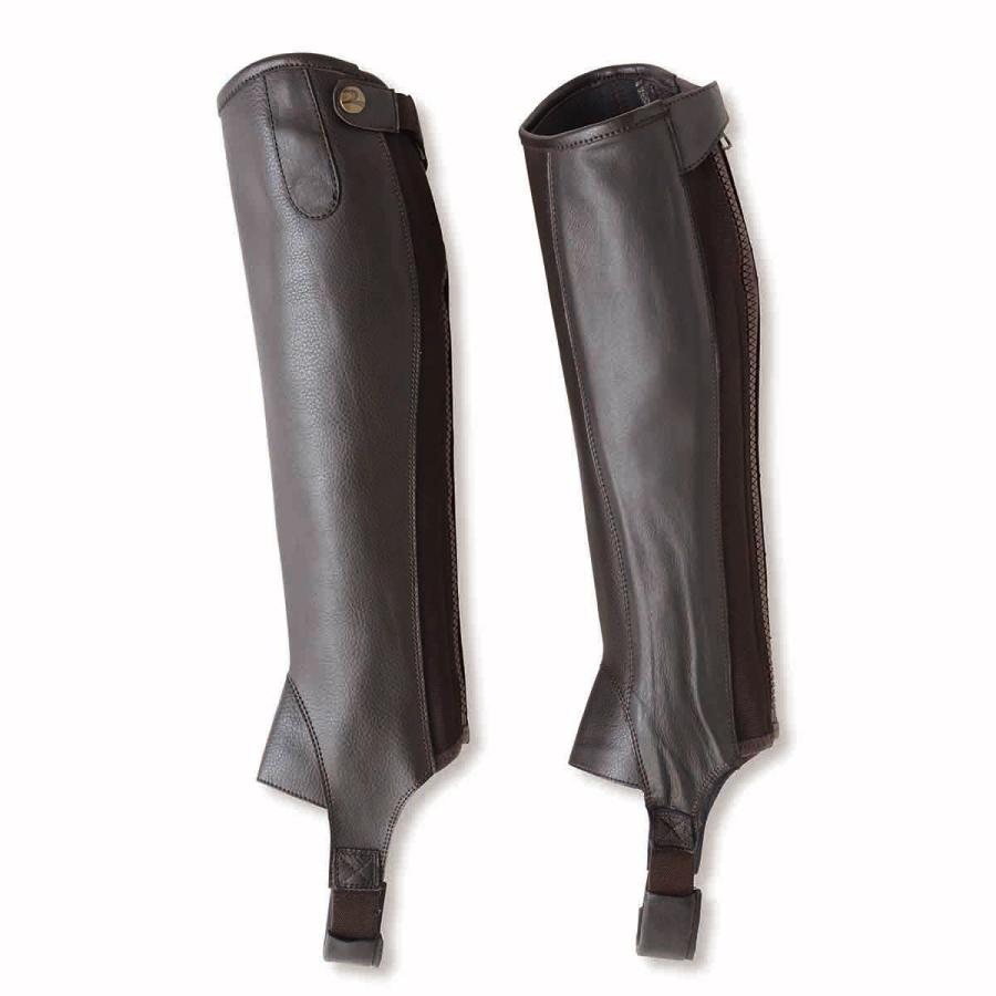 乗馬用品 BUSSE ソフト ハーフ チャップス ブラウン 乗馬 馬具 : 乗馬 