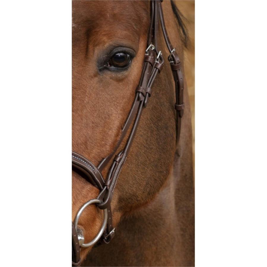 高い素材乗馬用品 EKKIA ノートン ブラウン パール 乗馬 頭絡 馬具