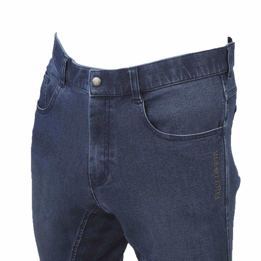 乗馬用品 EQULIBERTA デニム キュロット フルグリップ メンズ ダーク