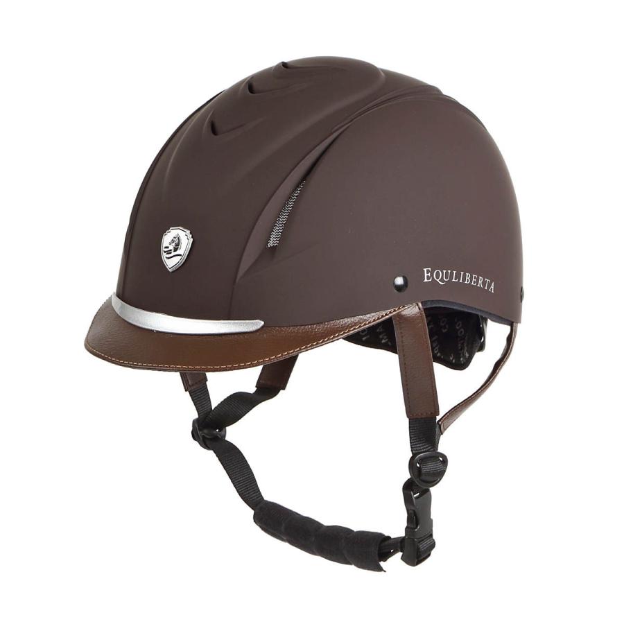 乗馬用品 EQULIBERTA イージス ダイヤル調整ヘルメット ダークブラウン  