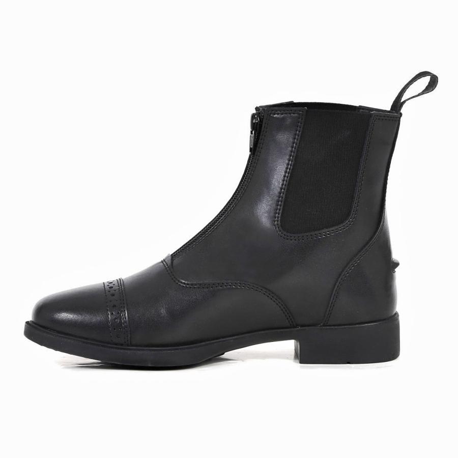 乗馬用品 エコノミー合皮ショートブーツ ブラック 乗馬 馬具 : 乗馬 