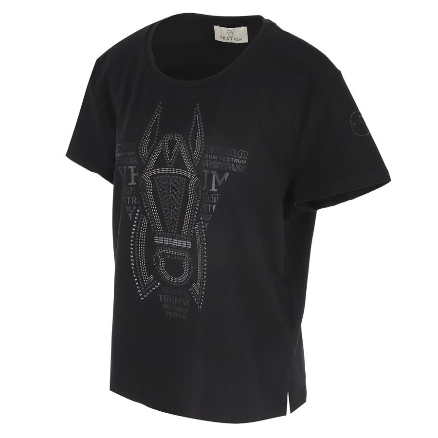 乗馬用品 VESTRUM カタニア Tシャツ 半袖 レディース ブラック 乗馬 