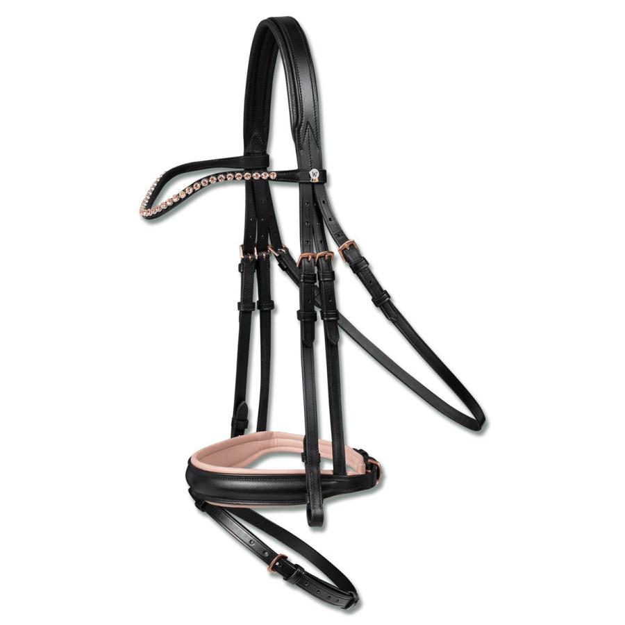 乗馬用品 WALDHAUSEN -ROSE GOLD- 水勒頭絡 セット（手綱付き） 乗馬