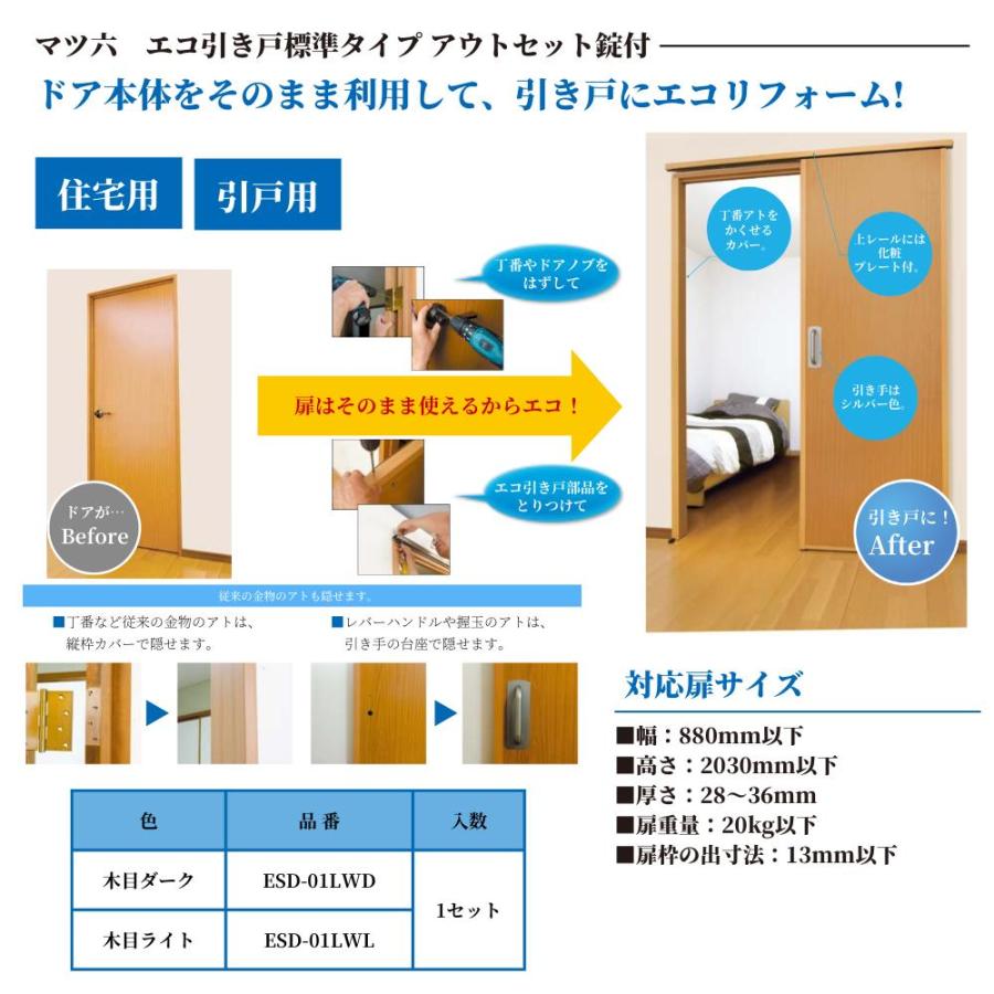メーカー取寄・在庫限り】マツ六 エコ引き戸 標準タイプ アウトセット
