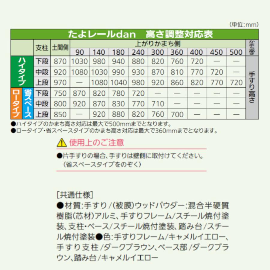 マツ六 たよレールdan(ロータイプ片手すり) 踏み台付 品番：BZD-06 全2色｜joule-plus｜04