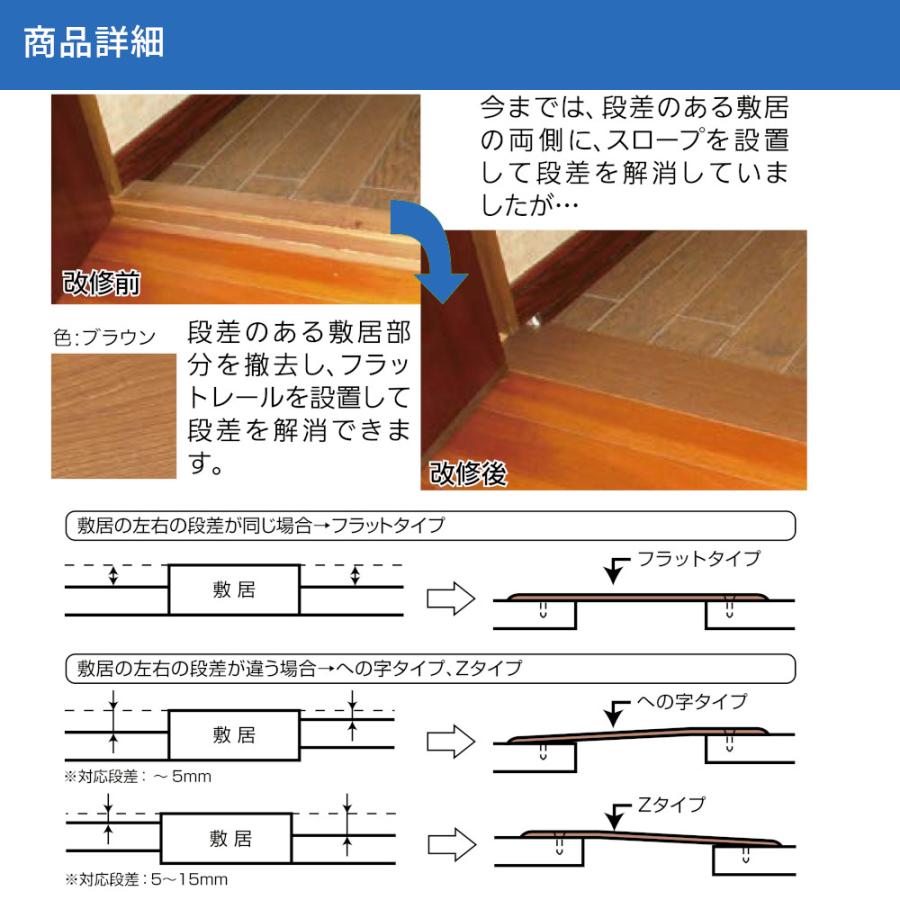 バリアフリー静岡 滑りにくいフラットレール120mm幅・フラットタイプ 長さ：2000mm 全2色 :179-0120:ジュールプラス ...