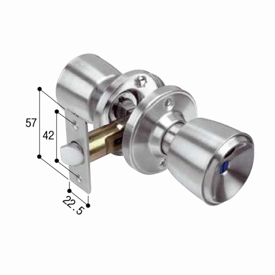 GIKEN ギケン ドアノブ 川口技研 ハイス両玉WC錠ステンレス バックセット60mm ツマミカギ トイレ 表示錠 取替 交換 室内 ロック diy  修理 現状回復