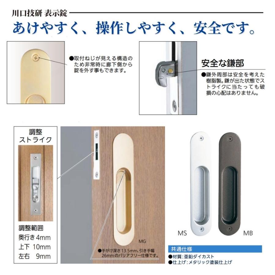 GIKEN ギケン 川口技研 引戸錠 空錠(引手のみ) 全3色 1A 引戸 取手