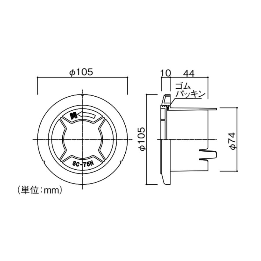 エアコン 貫通穴 キャップ 75mm スリーブキャップ 神栄ホーム