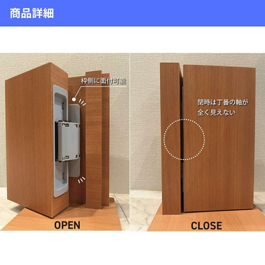 裏丁番 おしゃれ 黒 建付 ドア 蝶番 スガツネ工業 枠側面付隠し丁番 全