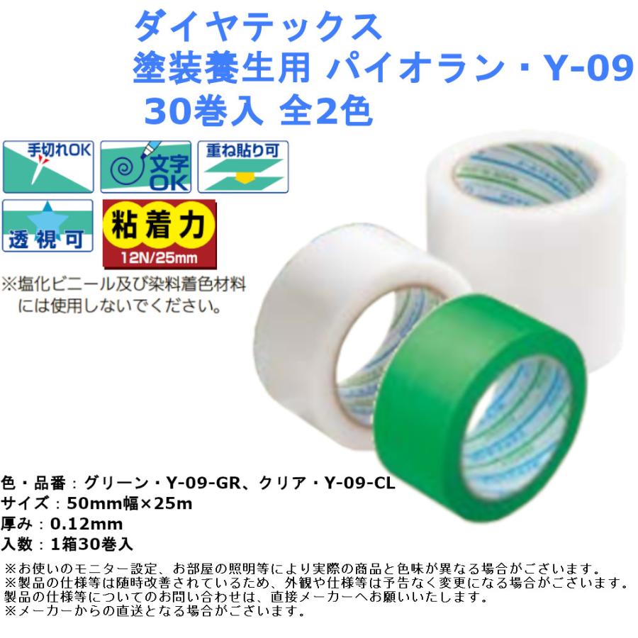 ダイヤテックス 塗装養生用 パイオラン・Y-09 30巻入 全2色 内装 作業