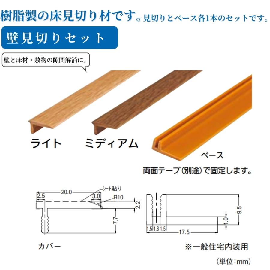 パネフリ工業 壁見切りセット 1820mm 1セット ライト ミディアム