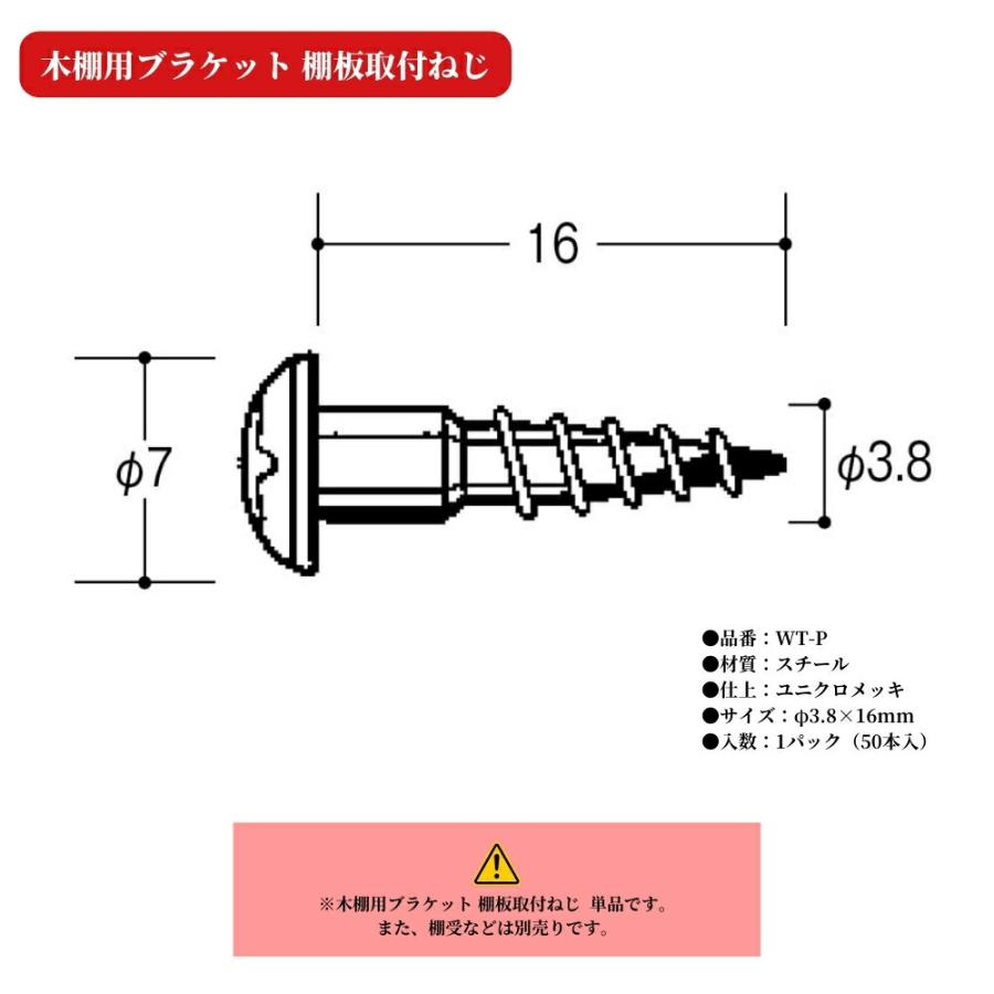 ROYAL ロイヤル 木棚用ブラケット 棚板取付ねじ WT-P 50本入