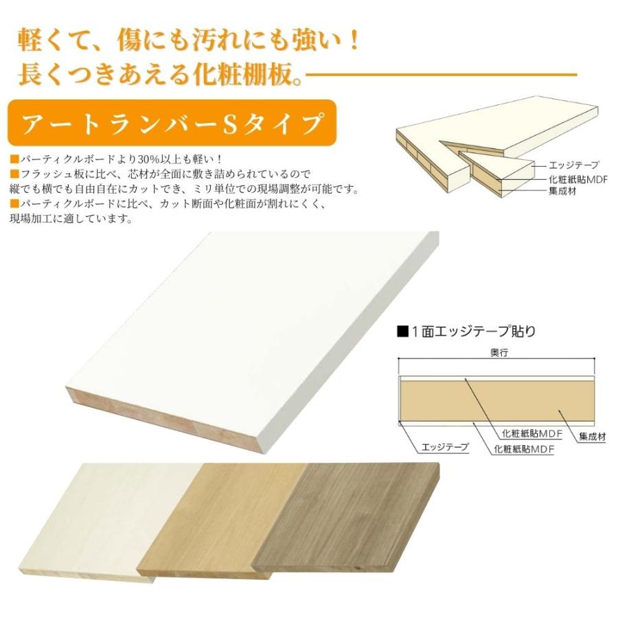 棚板 南海プライウッド アートランバー Sタイプ 20×450×1810mm 全4色