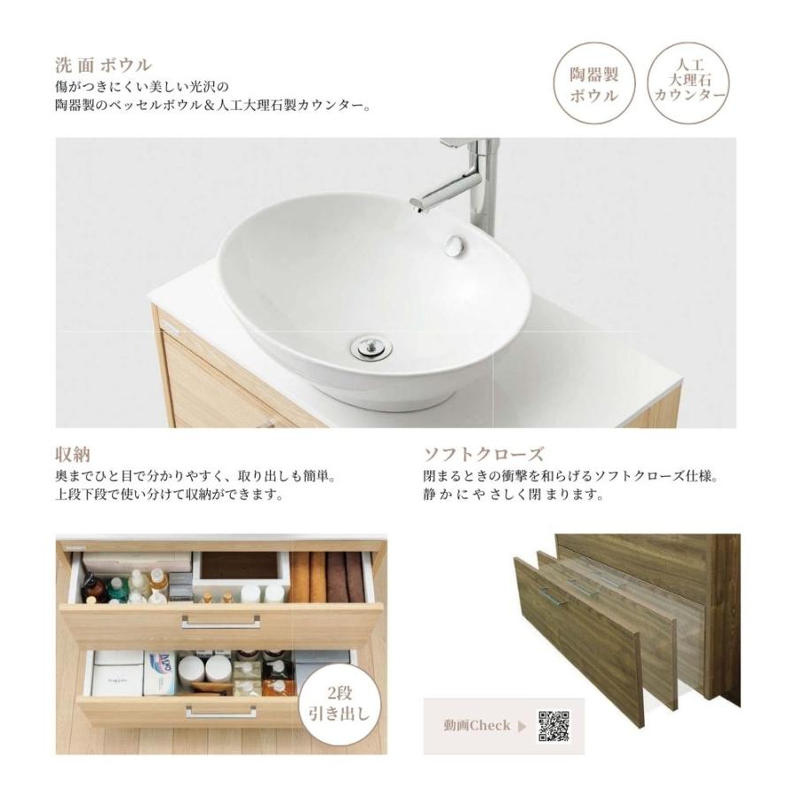 アサヒ衛陶 洗面化粧台 AURA（オーラ）600mm 下台のみ LKAU600AFNJ【全