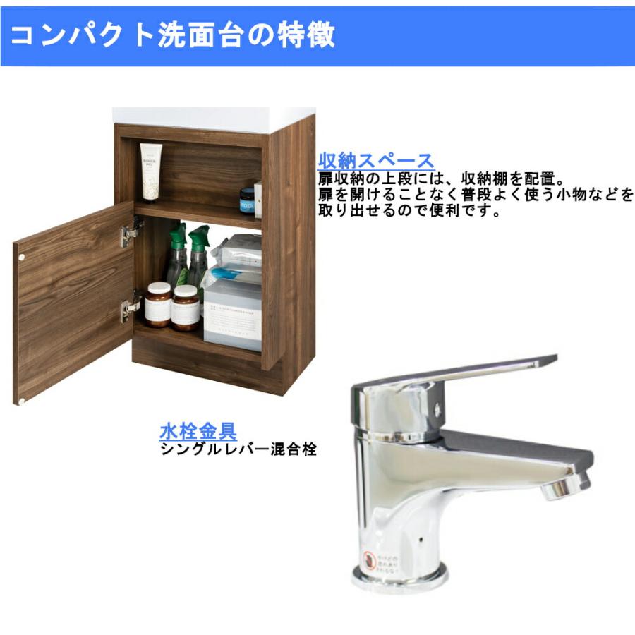 アサヒ衛陶 コンパクト洗面台 間口380mm 品番:LKPC381TFNJC1