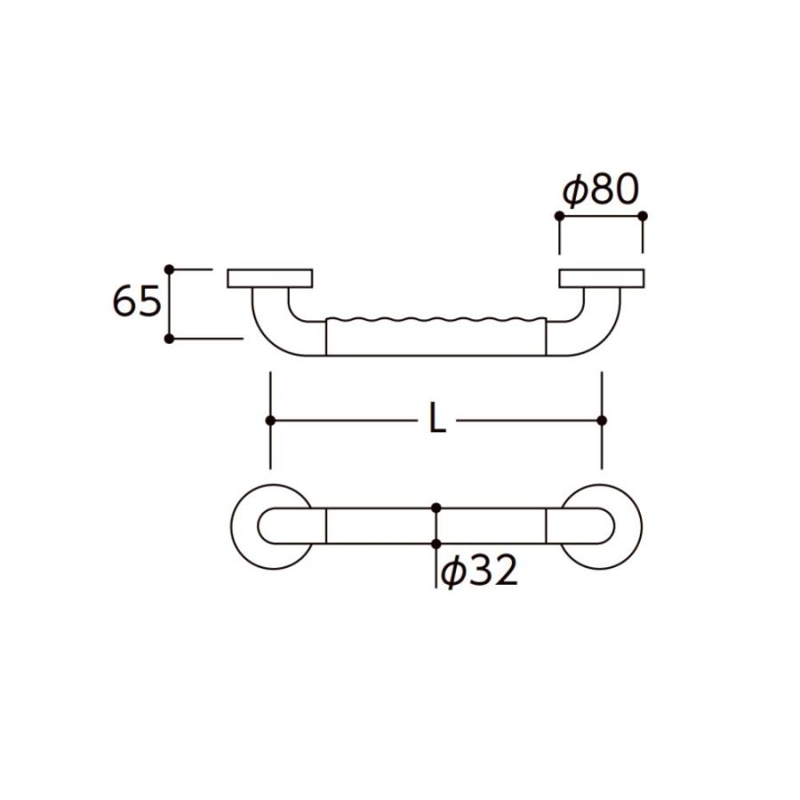 TOTO TS134GU6S 手すり 浴室用 I型 600mm インテリアバー UB後付け