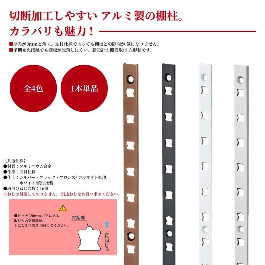 棚柱 可動棚 DIY 壁面収納 スガツネ AP-DM1820 1820mm 1本 全4色