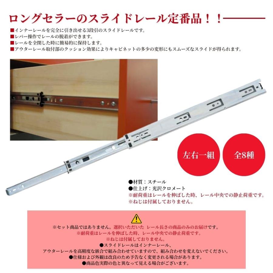 スガツネ工業 スライドレール 8400 全8サイズ 左右一組 机