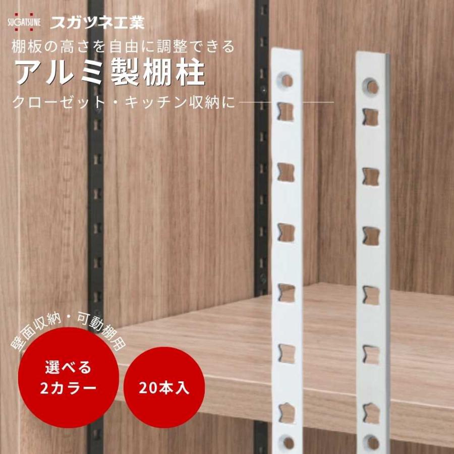 棚柱 可動棚 DIY 壁面収納 スガツネ AP-DM1820 1820mm 20本入 全2色 