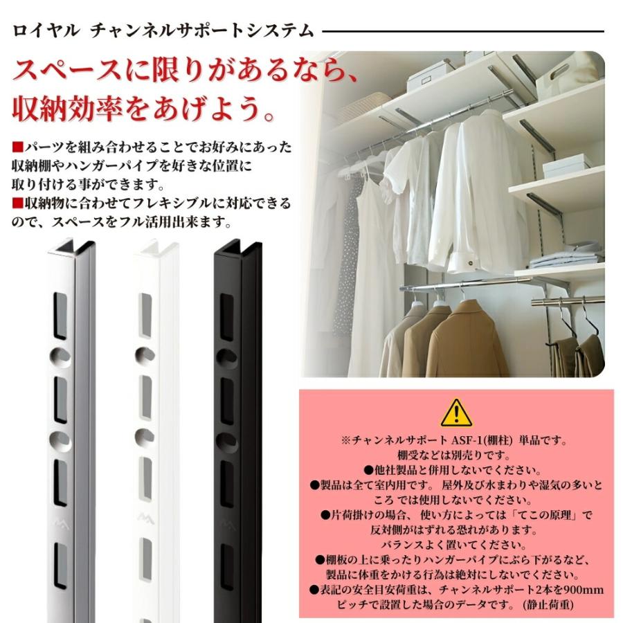 棚柱 ロイヤル チャンネルサポート ASF-1 シングル 端用 壁面収納 可動