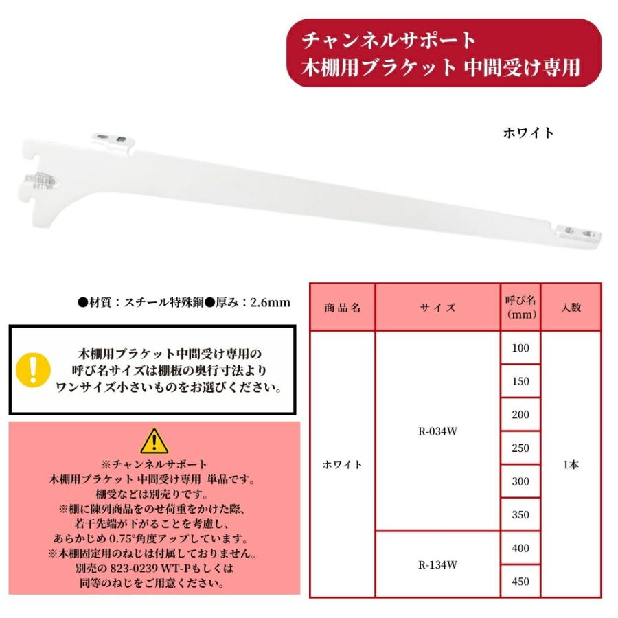 ROYAL ロイヤル 木棚用ブラケット 中間受け専用 全16種 チャンネル
