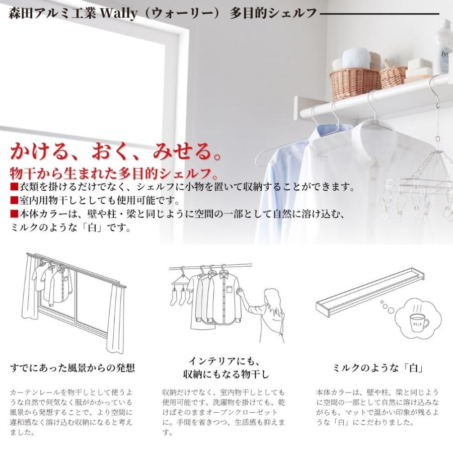 森田アルミ工業 Wally ウォーリー 多目的シェルフ 壁付け 棚 ハンガー
