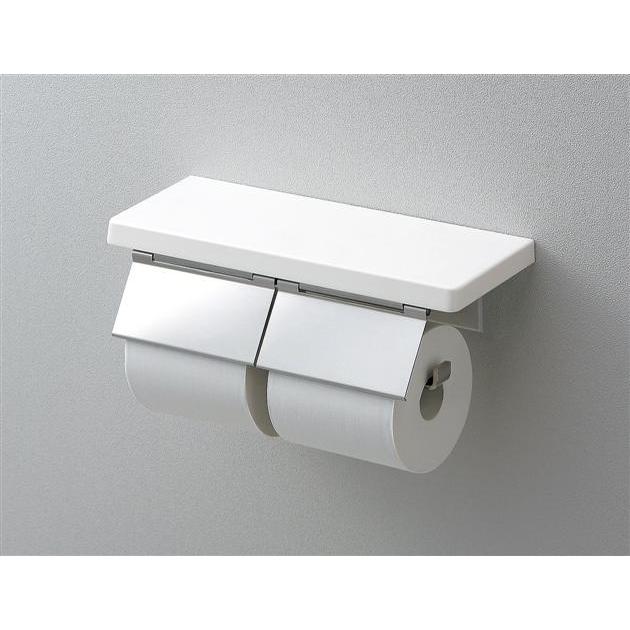 TOTO棚付二連紙巻器 YH403FW トイレットペーパーホルダー 収納 ダブル 2連 トイレットペーパー おしゃれ DIY TOTO 棚付二連紙巻