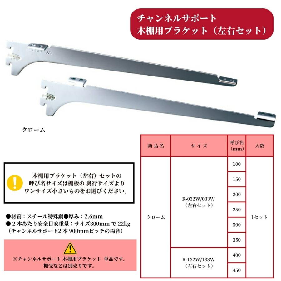 ROYAL チャンネルサポート 収納 ロイヤル 木棚用ブラケット(左右セット