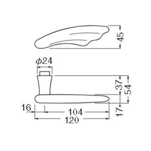 交換 取替 シロクマ レバーハンドル ドアノブ 丸座 エンジェル 品番：SL-309-R-O 入数：1組（レバー2つ・丸座2つ）全2色 ※錠前は付属しておりません。