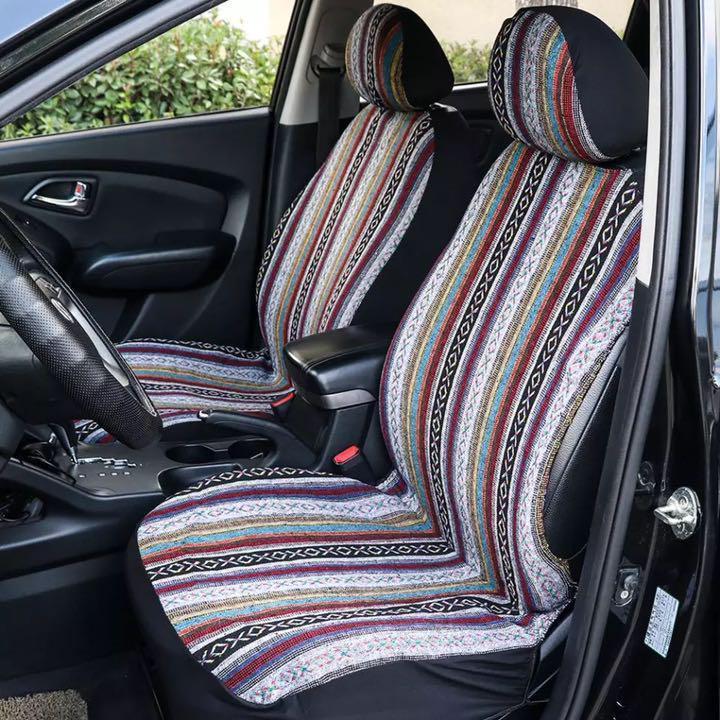 シートカバー メキシカン 2座席分 お洒落 内装 柄 汎用品 車内
