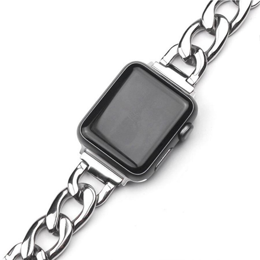 チェーンベルト 38mm/40mm シルバーカラー アップルウォッチ Apple Watch チェーンベルト 38mm/40mm/41mm 42mm/44mm/45mm シルバー