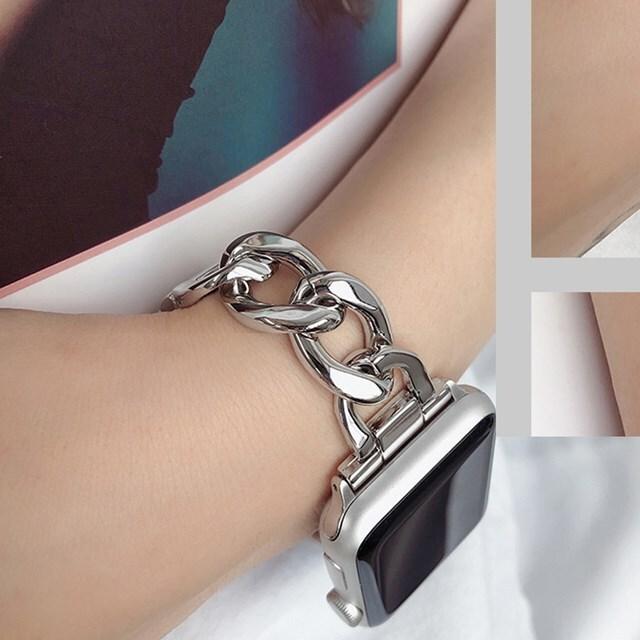Apple Watch チェーンベルト 38mm/40mm/41mm 42mm/44mm/45mm シルバー